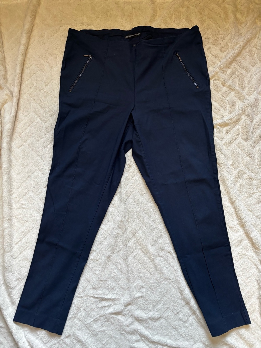Michel Studio Alexa Navy Blue Stretch Pull On Pants Size 20